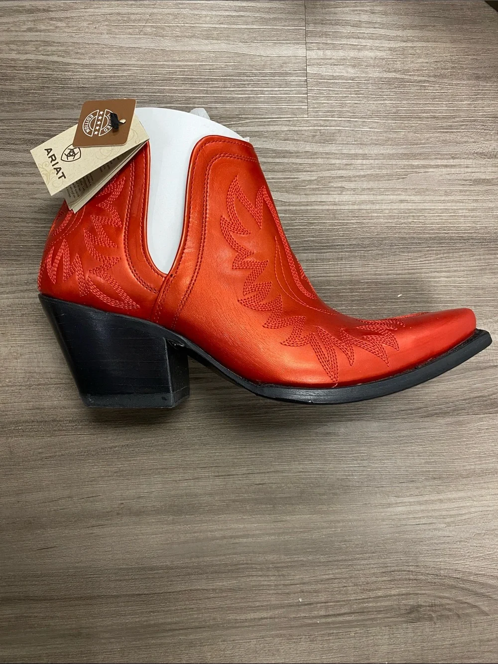 Ariat Metallic Red Western Ankle Boots - Picture 2 of 3